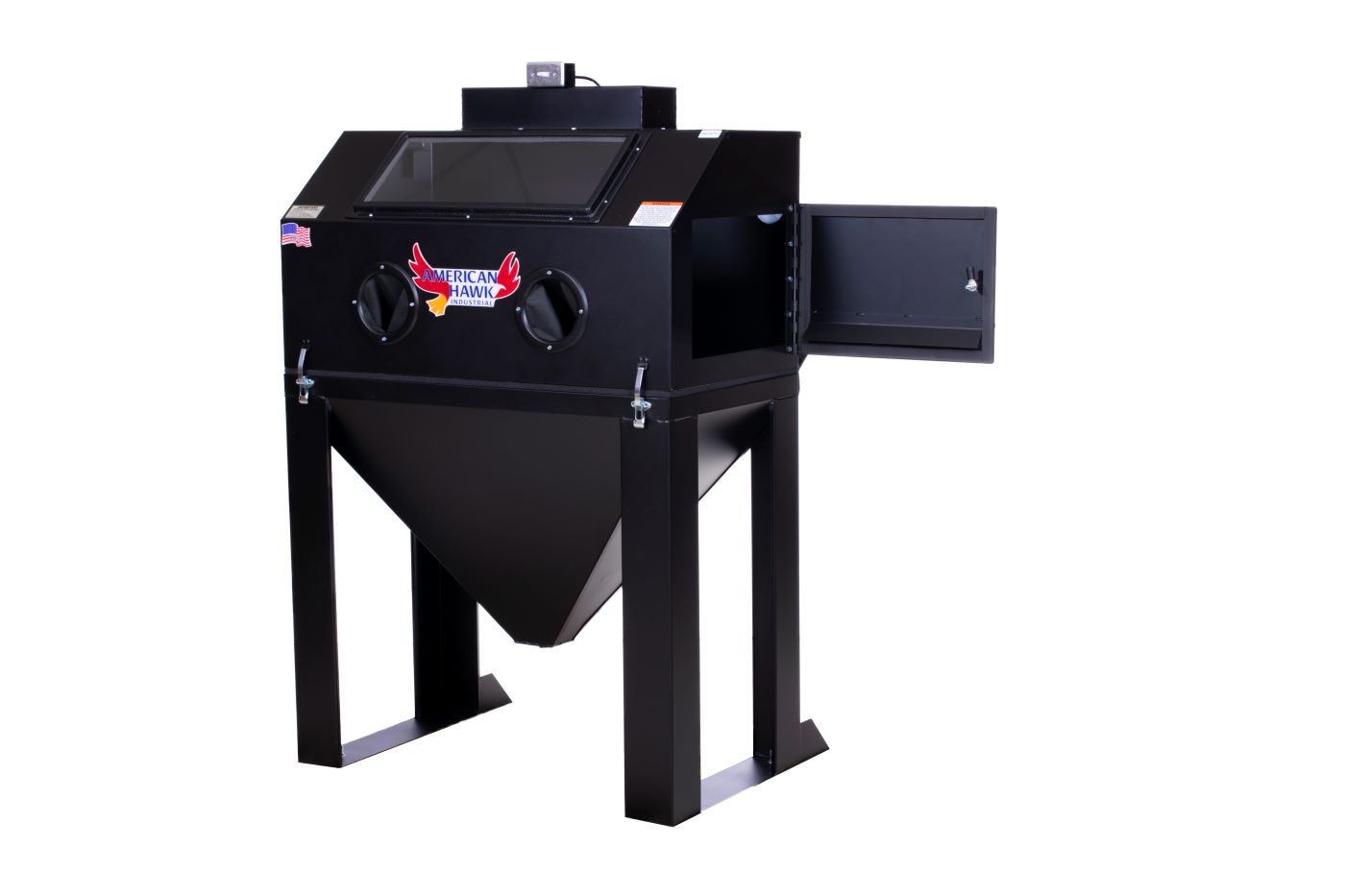 Cabinet-Style Sandblasters, Sandblasters, Clamshell Sandblast Cabinet with Dust Collector C4224, C4224 Sandblast Cabinet with Dust Collector, American Hawk Industrial, Dee-Blast