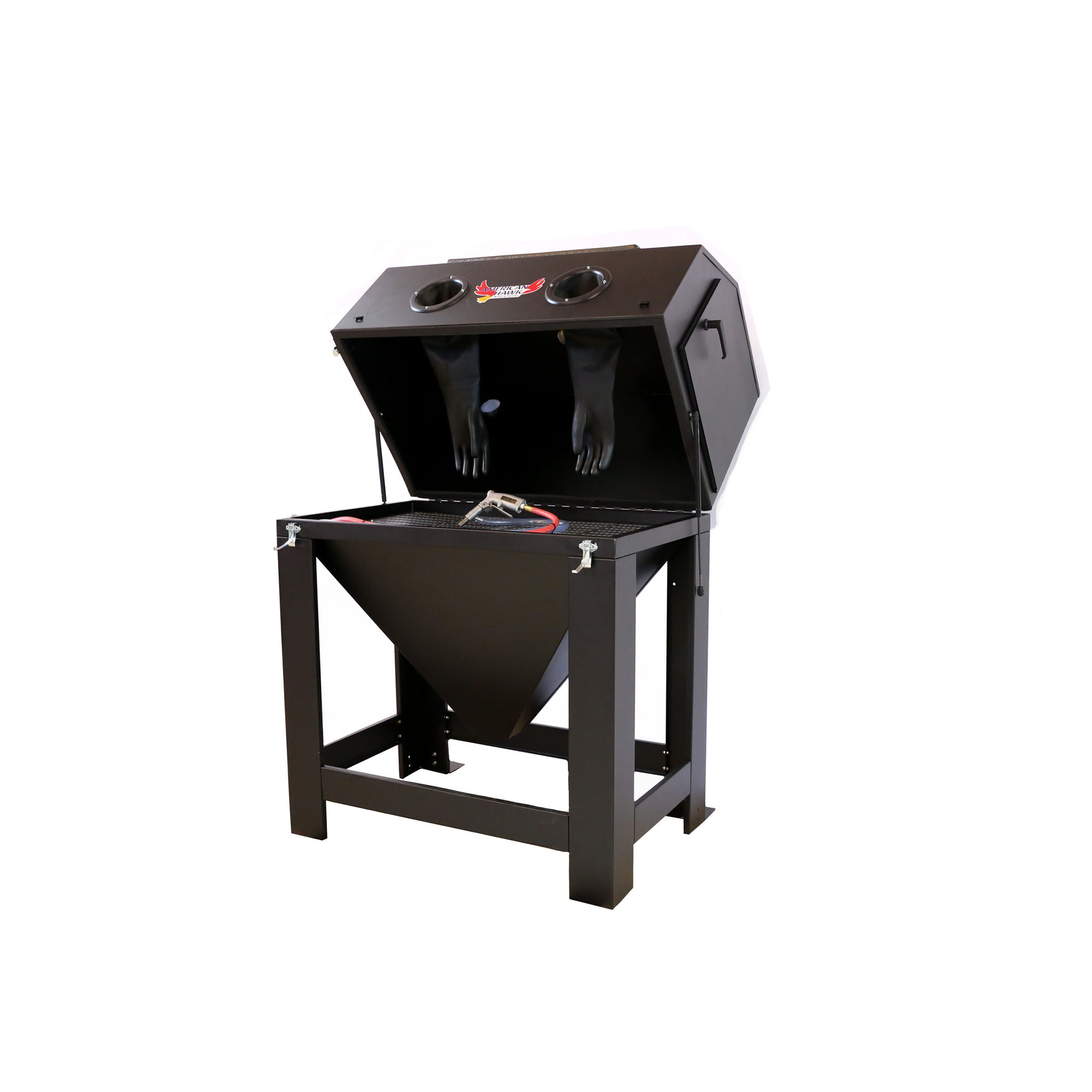 Cabinet-Style Sandblasters, Sandblasters, Sandblast Cabinet Pressure Blast System 4224PAHK, 4224AHK Sandblast Cabinet, American Hawk Industrial, Dee-Blast