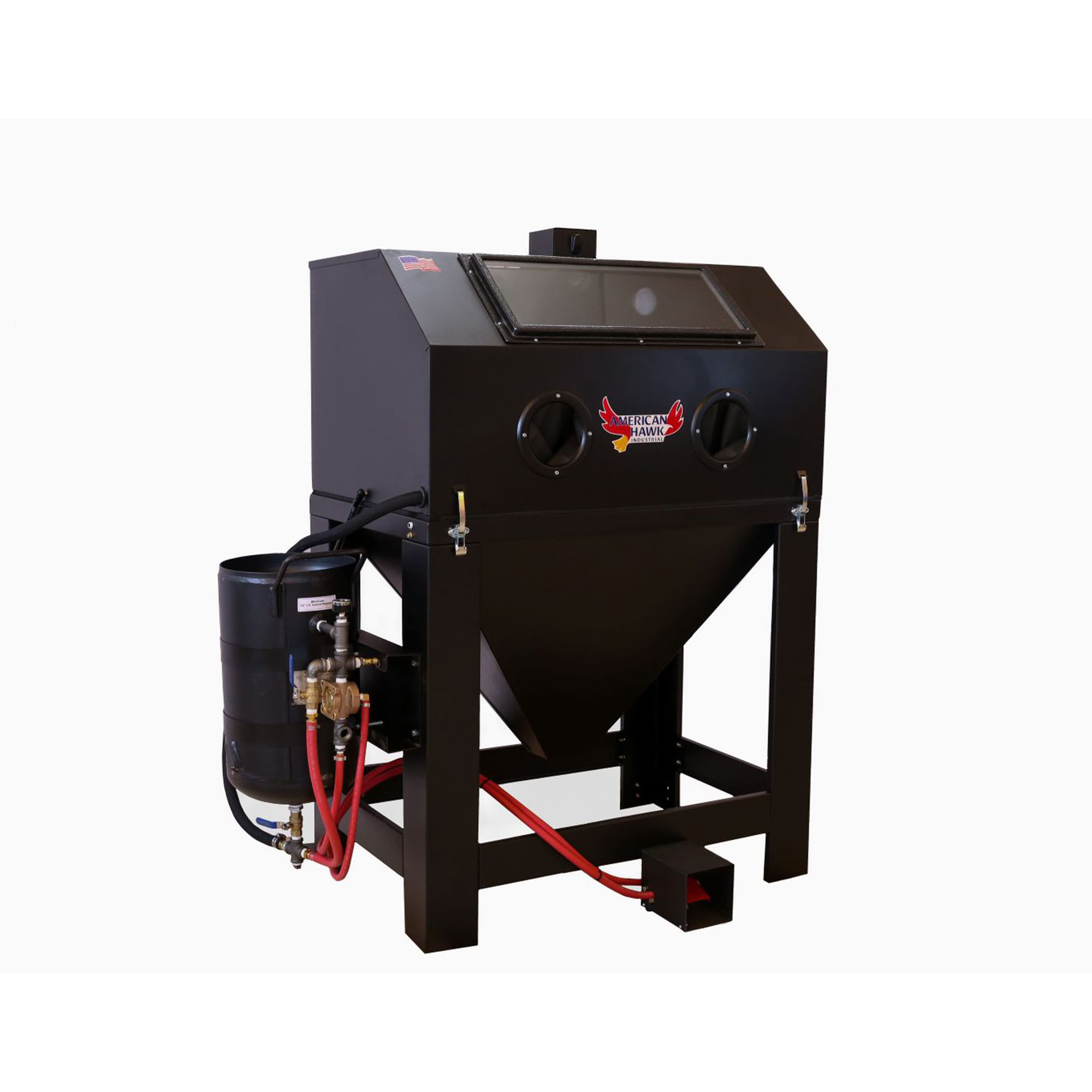 Cabinet-Style Sandblasters, Sandblasters, Sandblast Cabinet Pressure Blast System 4224PAHK, 4224PAHK Sandblast Cabinet, American Hawk Industrial, Dee-Blast