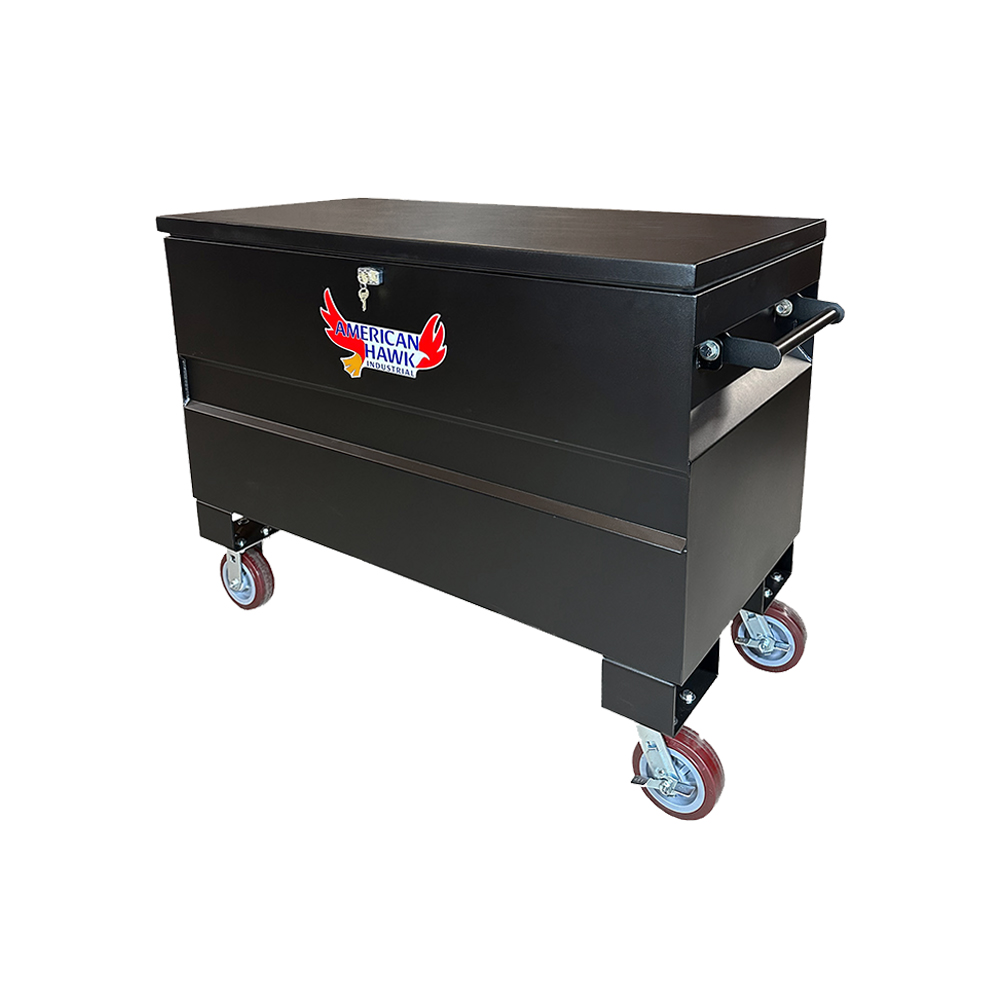 Jobsite tool box on cheap wheels