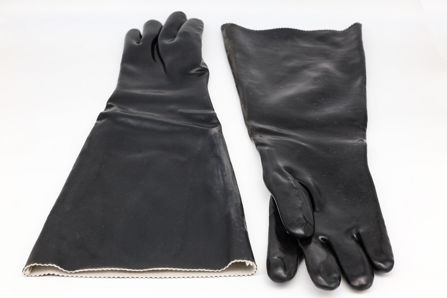 gloves cotton lined rubber sandblasting gloves